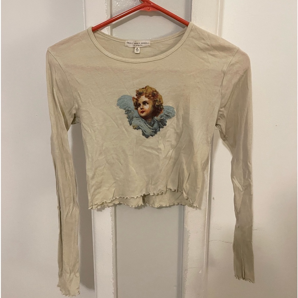 Angel Face Long Sleeve Crop Top